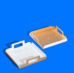 Поднос с ручками ForGenika HANDLE Gold/Pearl 260*260 мм S (10 шт./уп.)