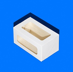 Упаковка с ложементом ForGenika CAKE ROLL с окном Белый 200*120*100 мм (15 шт./уп., 120 шт./кор.)